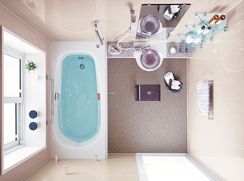 Detail layout kamar mandi Rumah Menshin