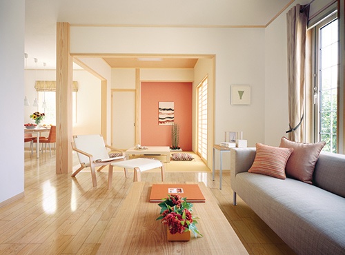 Open-plan living room Rumah Menshin